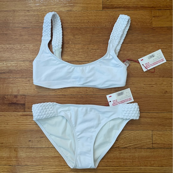 NWT Solid & Striped white braided Elle bikini top and bottom - Picture 4 of 6